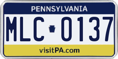 PA license plate MLC0137