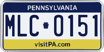 PA license plate MLC0151
