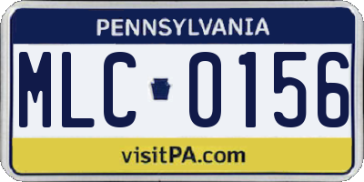 PA license plate MLC0156