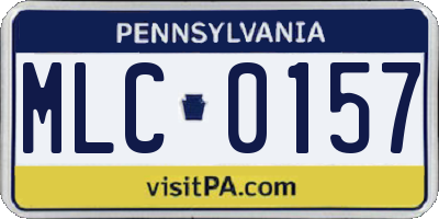 PA license plate MLC0157