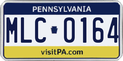 PA license plate MLC0164