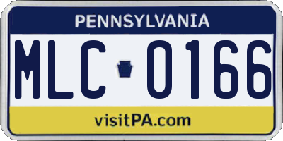 PA license plate MLC0166