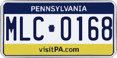 PA license plate MLC0168