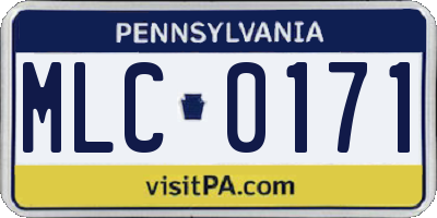 PA license plate MLC0171