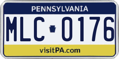 PA license plate MLC0176