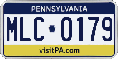 PA license plate MLC0179