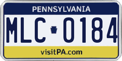 PA license plate MLC0184
