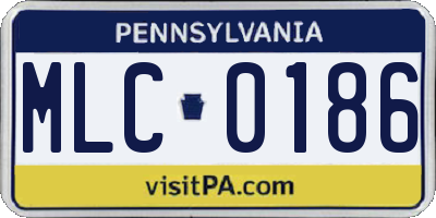 PA license plate MLC0186