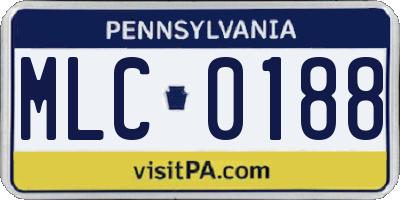PA license plate MLC0188