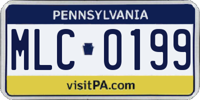 PA license plate MLC0199