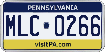 PA license plate MLC0266