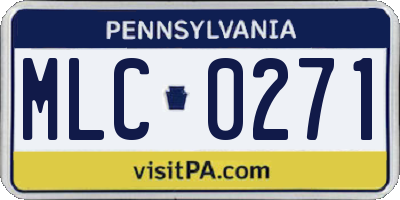 PA license plate MLC0271