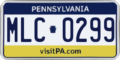 PA license plate MLC0299