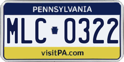 PA license plate MLC0322
