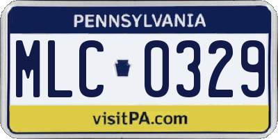 PA license plate MLC0329