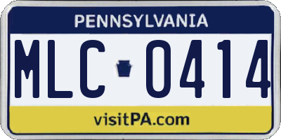 PA license plate MLC0414