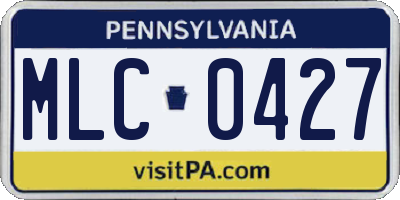 PA license plate MLC0427