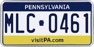PA license plate MLC0461