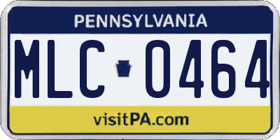 PA license plate MLC0464