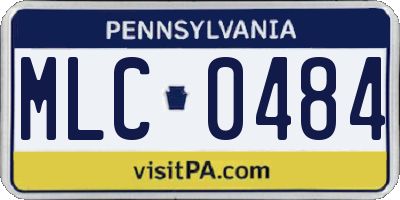 PA license plate MLC0484
