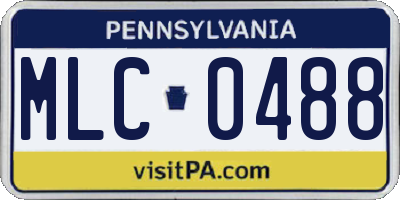PA license plate MLC0488
