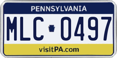PA license plate MLC0497