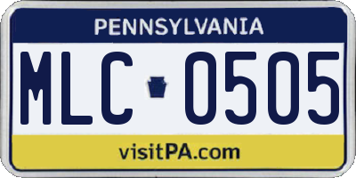 PA license plate MLC0505