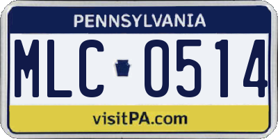 PA license plate MLC0514