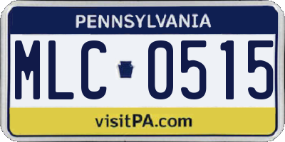 PA license plate MLC0515