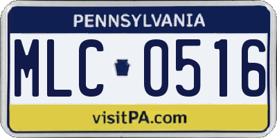 PA license plate MLC0516