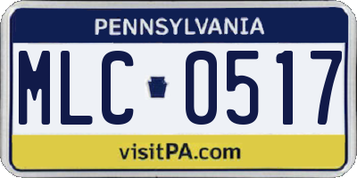 PA license plate MLC0517