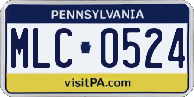 PA license plate MLC0524