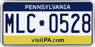 PA license plate MLC0528