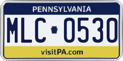 PA license plate MLC0530