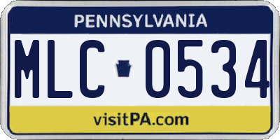 PA license plate MLC0534