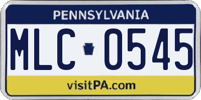 PA license plate MLC0545