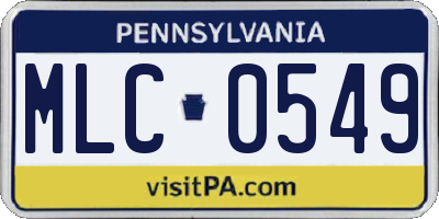 PA license plate MLC0549