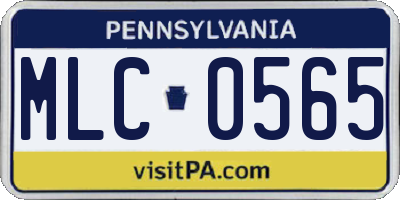 PA license plate MLC0565