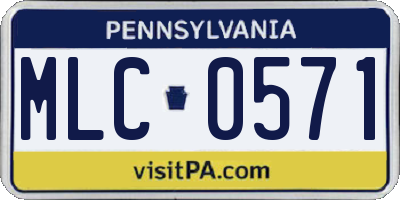 PA license plate MLC0571