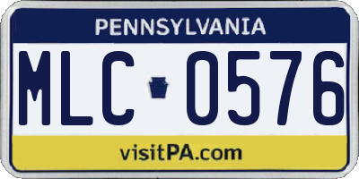 PA license plate MLC0576