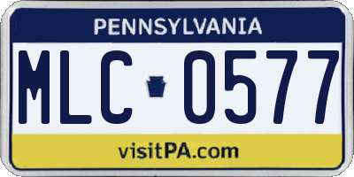 PA license plate MLC0577