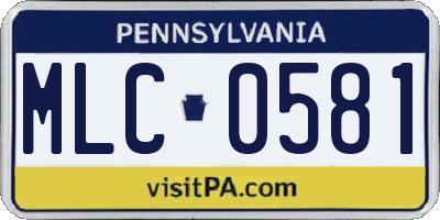 PA license plate MLC0581