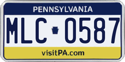 PA license plate MLC0587