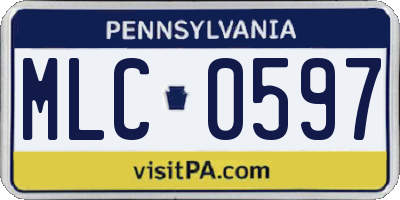 PA license plate MLC0597