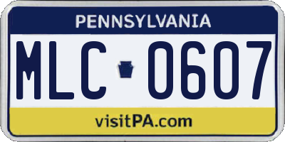 PA license plate MLC0607