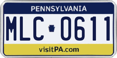 PA license plate MLC0611