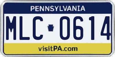 PA license plate MLC0614