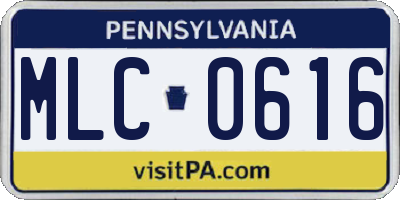PA license plate MLC0616