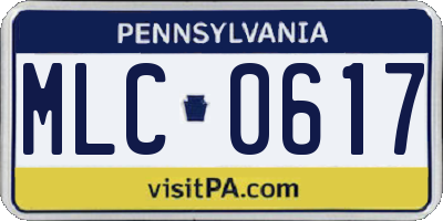PA license plate MLC0617
