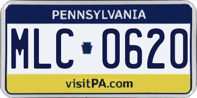 PA license plate MLC0620